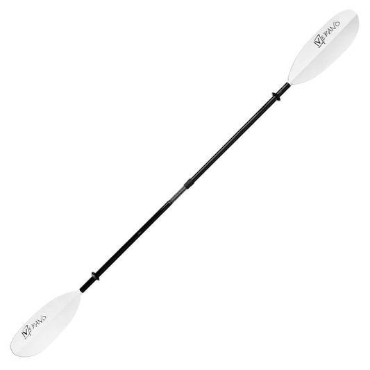Flow Kajak-Doppelpaddel, Fiberglas-Schaft, 2-teilig, verstellbar 220-230 cm, weiß