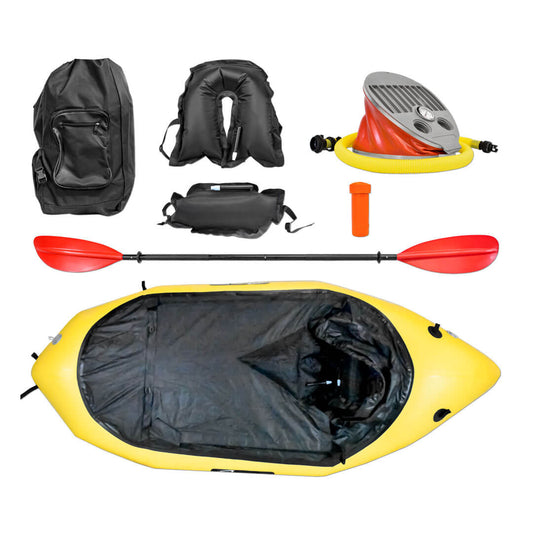 Refurbished Luftboot Verano Caracas Packraft. inklusive Zubehör. gelb