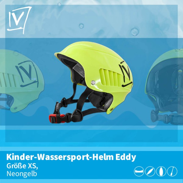 Kinder-Wassersport-Helm Eddy, Größe XS, neongelb
